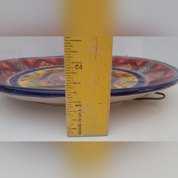 Santo Stefano Di Camastra Pottery Colorful Red Blue &Yellow 10.5" plate - Picture 8 of 9